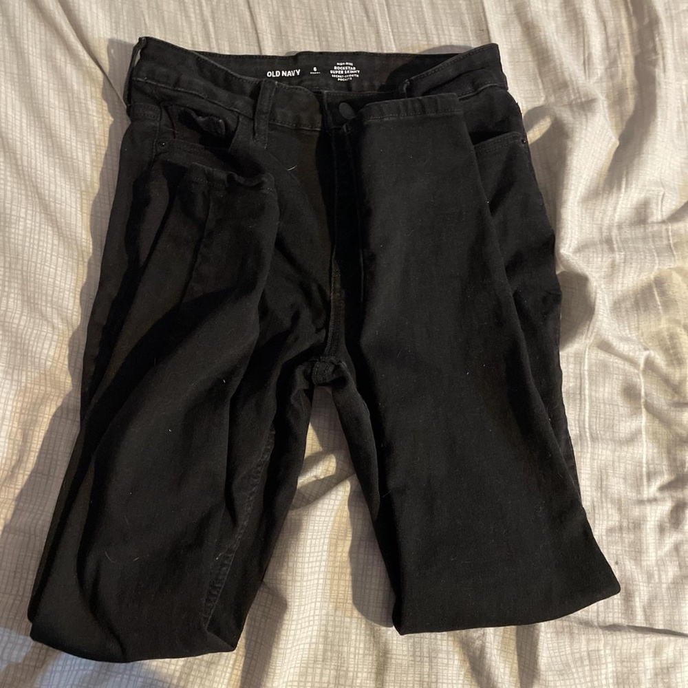 Old Navy Rockstar Black Skinny Jeans Size 6 Short